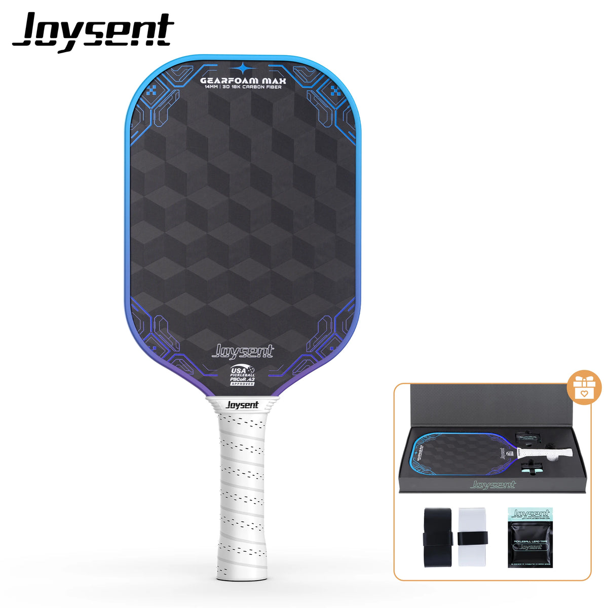 Raquette Joysent Gearfoam Max bleu-violet et son coffret cadeau