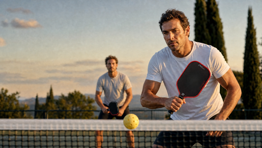 Joueur de pickleball avec une raquette Joysent Halo X5