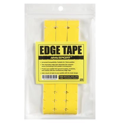 Bande de protection de raquette AMASPORT jaune, largeur 20 mm : sachet de 3 bandes pour raquettes de 13 mm