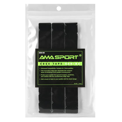 Bande de protection de raquette AMASPORT noire, largeur 20 mm : sachet de 3 bandes avec étiquette verte