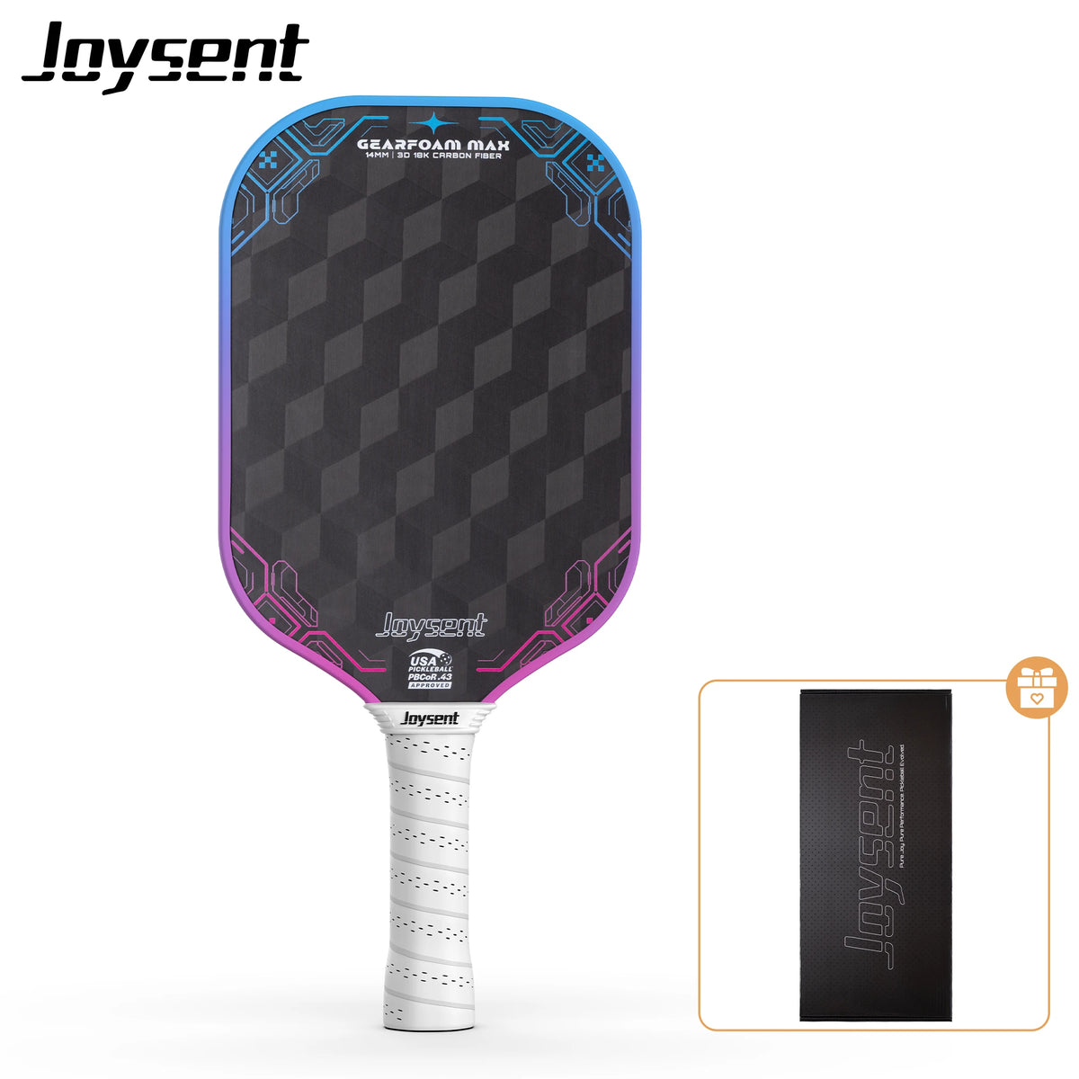 Raquette Joysent Gearfoam Max bleu-rose avec sa housse