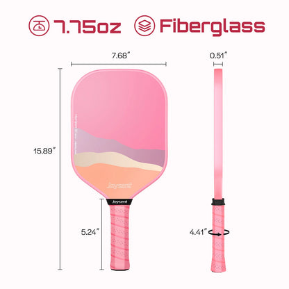 Dimensions de la raquette Joysent Horizon S1 rose, 220 g, surface fibre de verre