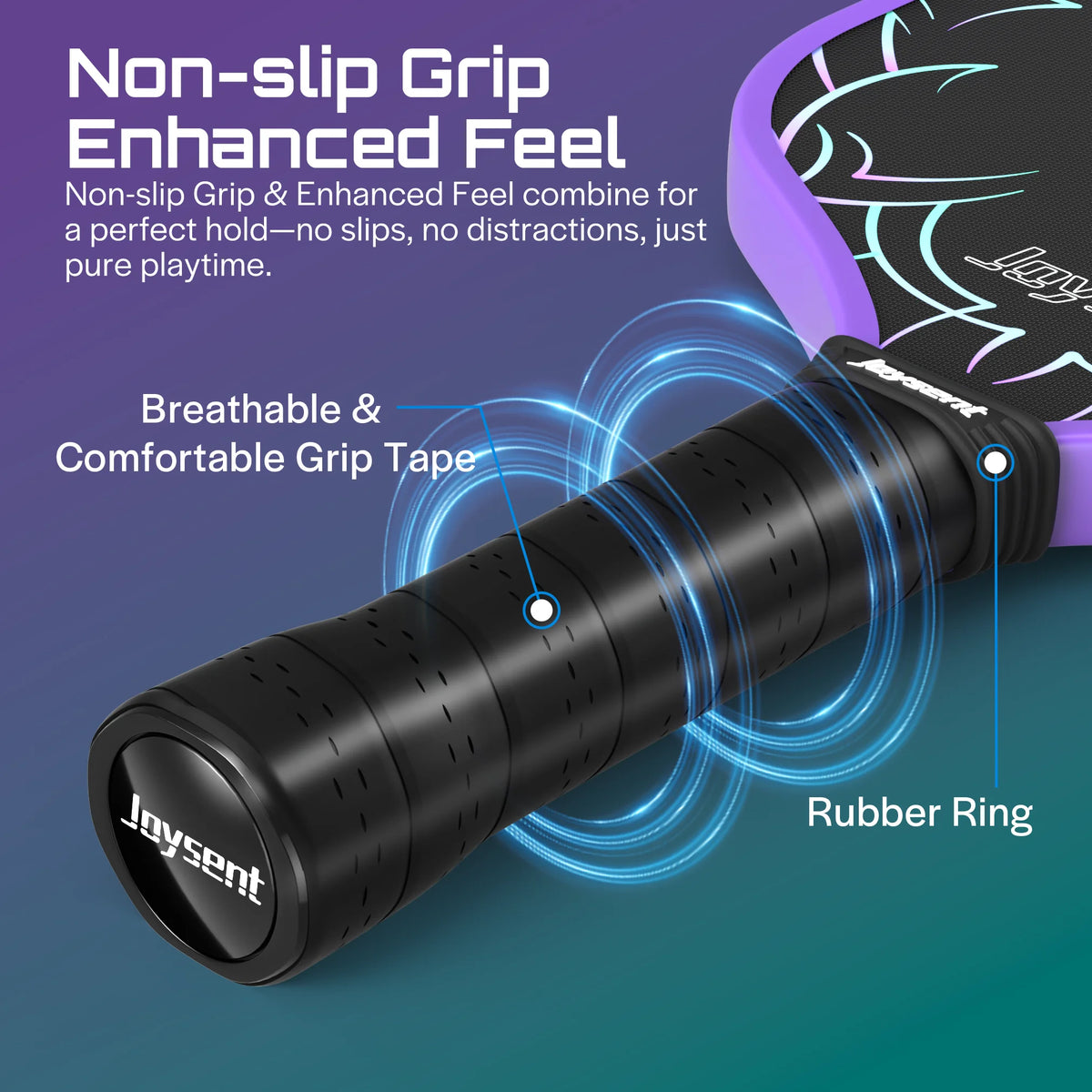 Grip antidérapant de la raquette Joysent T700 thermoformée