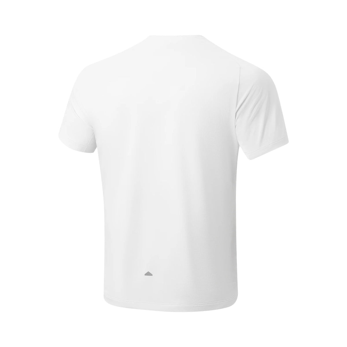 T-shirt technique homme Li-Ning LN AIR DRY blanc vu de dos, coupe droite et petit logo réfléchissant en bas