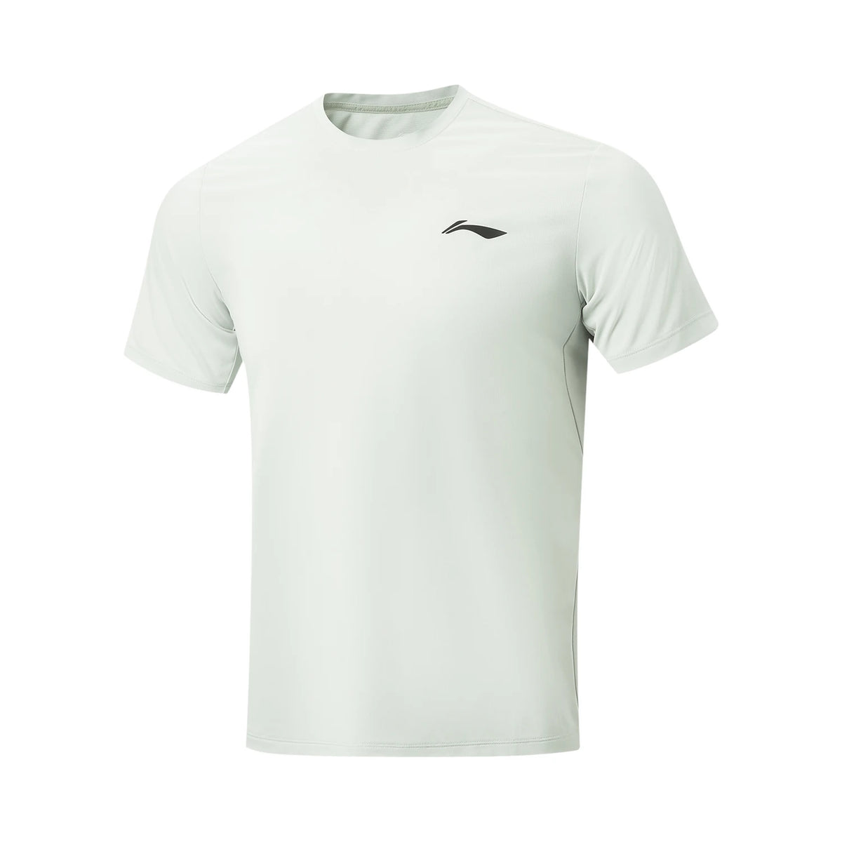 T-shirt technique homme Li-Ning LN AIR DRY gris très clair vu de face, col rond et logo Li-Ning noir