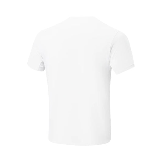 T-shirt d'entraînement homme Li-Ning LN DRY blanc vu de dos, coupe droite à manches courtes, sans marquage